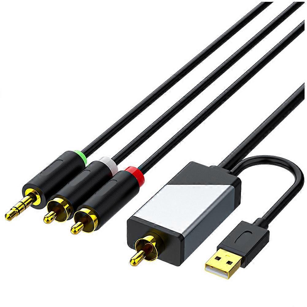 Digital to Analog Audio Conversion Cable, Digital SPDIF Coaxial to Analog L/R RCA & 3.5mm Stereo Audio Cable, 5 Meter