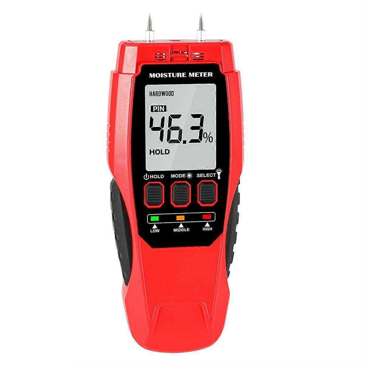 Digital Pin-Type Wood Moisture Meter,Backlit LCD Flashlight,4 Modes for Wood, Drywall,Firewood,and
