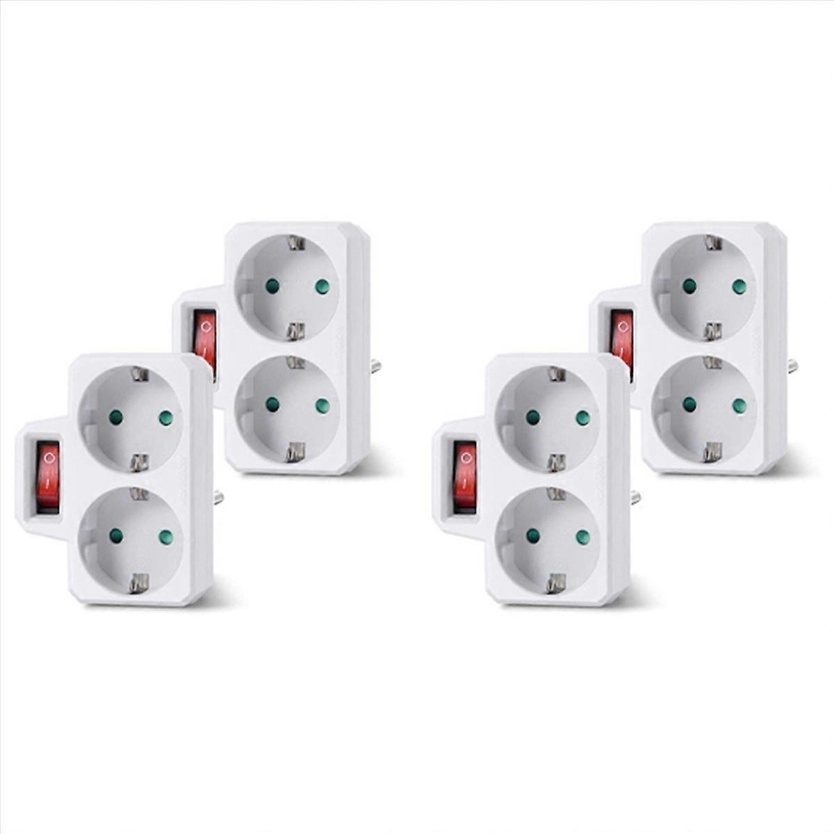 Socket Adapter, Double Plug for Socket, Double Socket with Switch 3800W for Office, Home or Travel, 