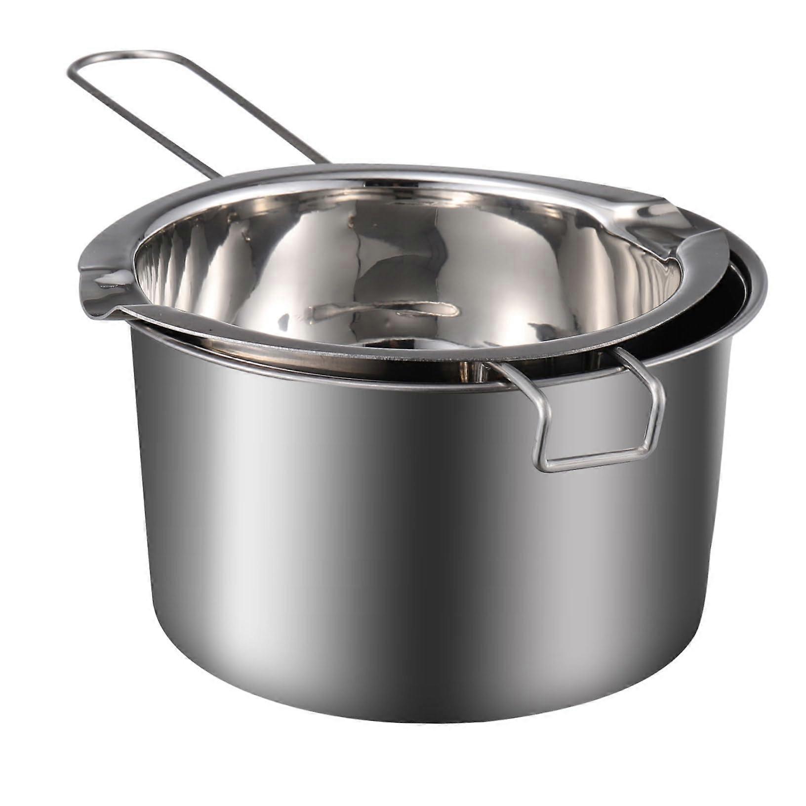 Double Boiler Pot Stainless Steel Melting Pot Set with Ergonomic Handle for Chocolate and Candle Making