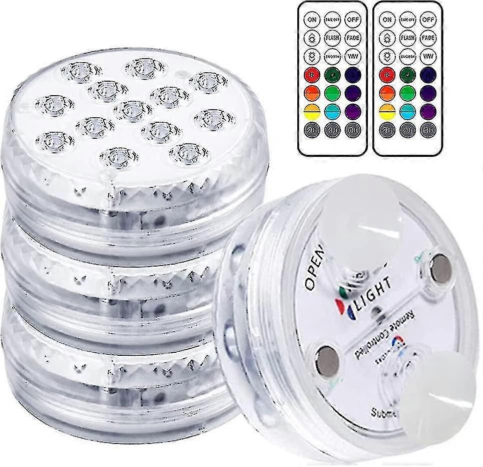 Underwater Light, Led Underwater Lights Pool Lighting Magnetic Waterproof Light With Remote Control, Ip68, 13 Leds Color Changing Led Underwater Festi