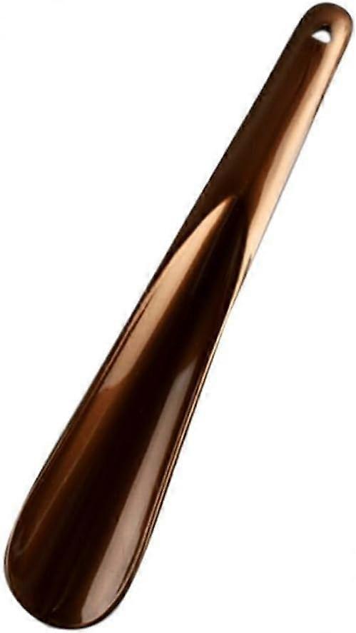 Shoe Horn Long Handle Plastic Shoehorn with Hanging Hole for Easy Slip On Shoes Travel Use Brown