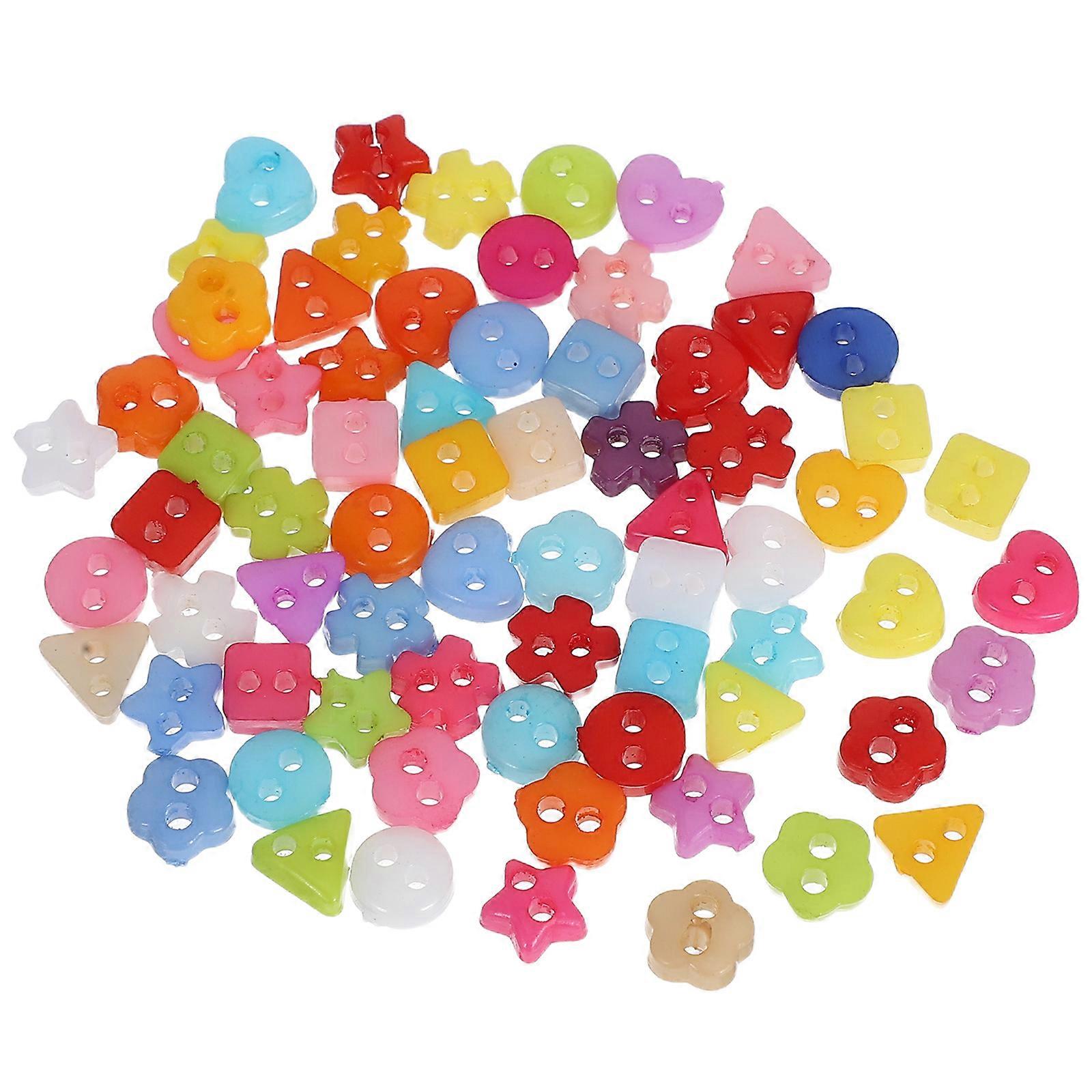 Durable Assorted Mini Plastic Craft Buttons for DIY Projects 70PCS with Versatile Design and Easy Sew