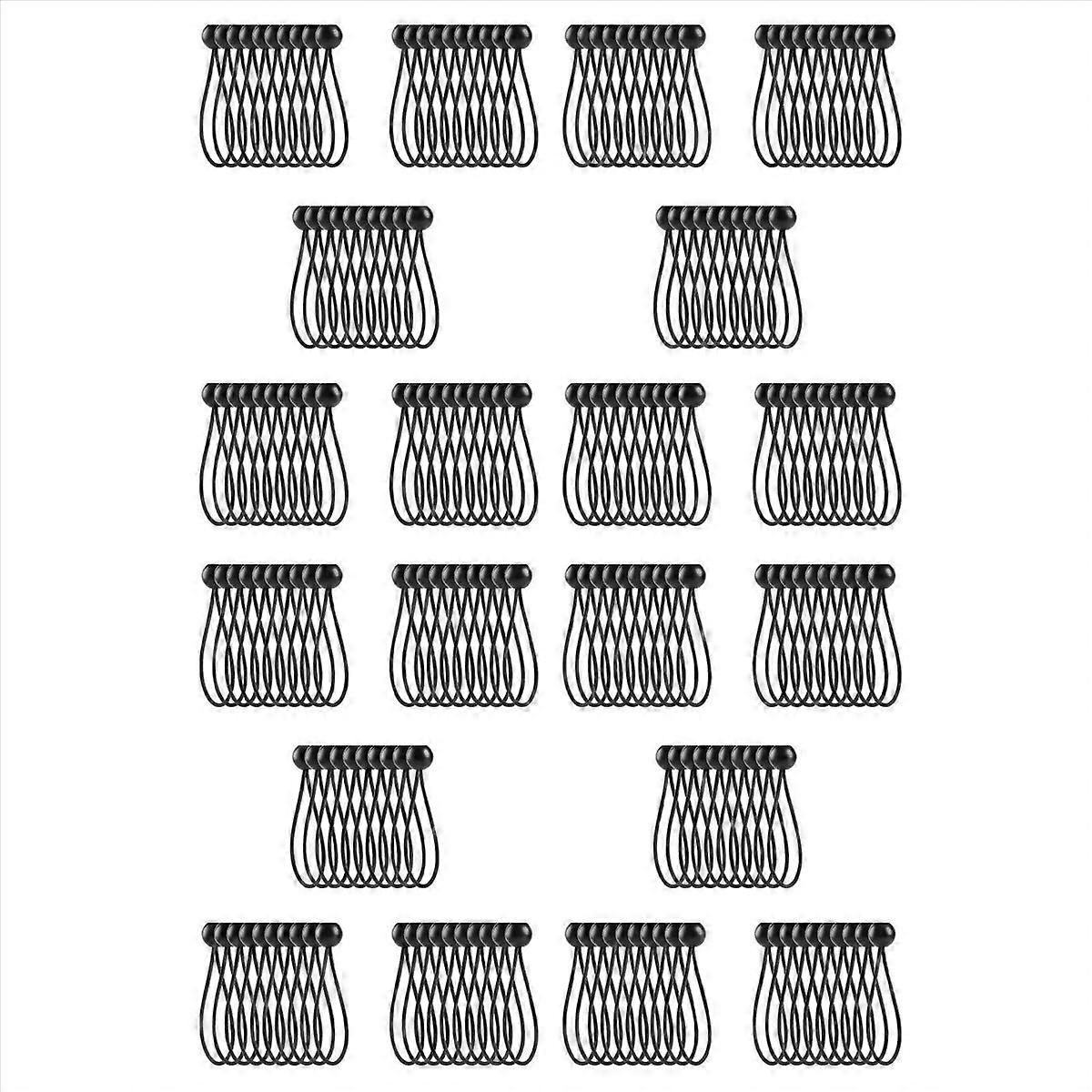 50 Pcs Bungee Cord with Balls Elastic Ties Bungee Toggles Ties(Black)