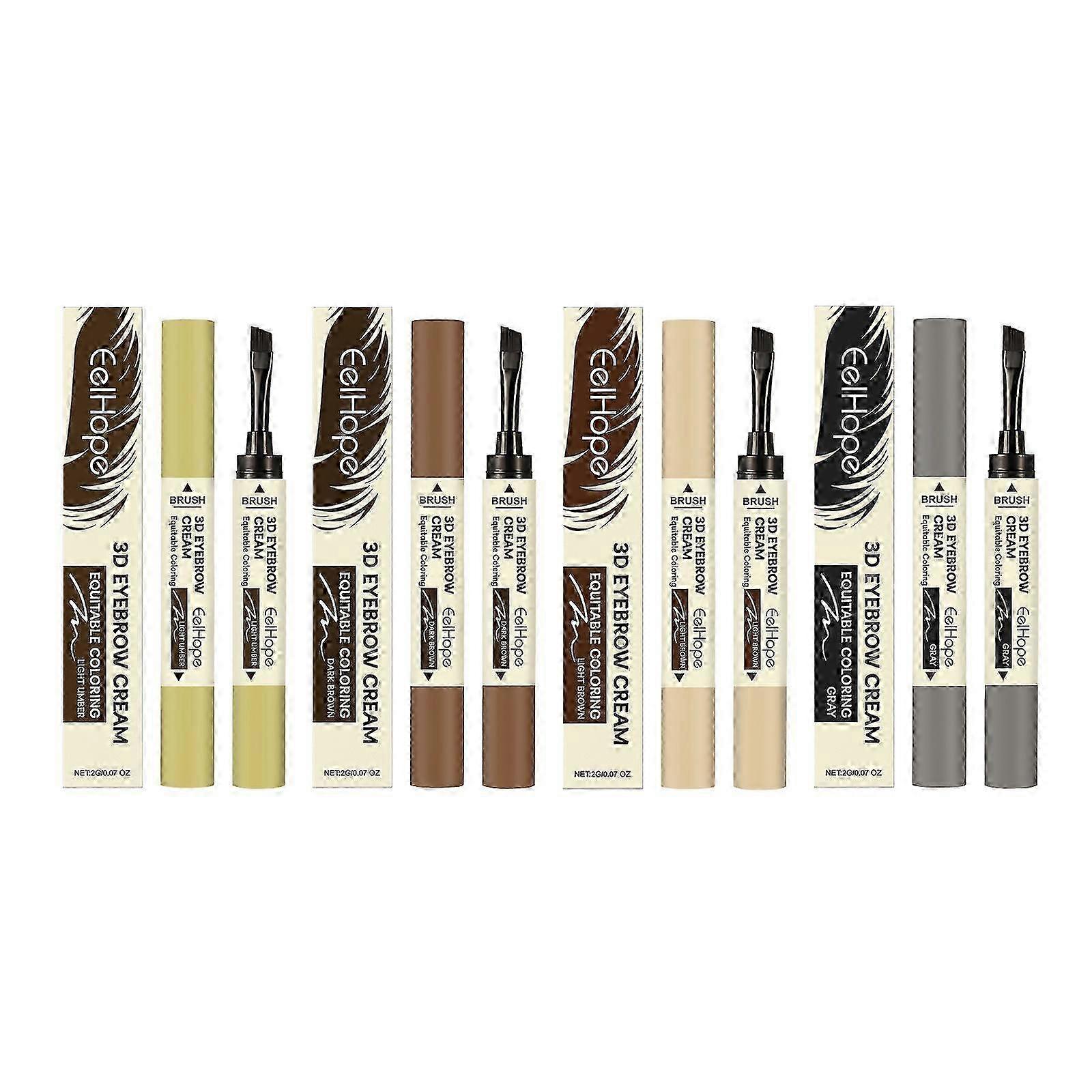 Waterproof Double Head Eyebrow Cream  LongLasting, Natural 3D Color, Nourishing  Easy to Use