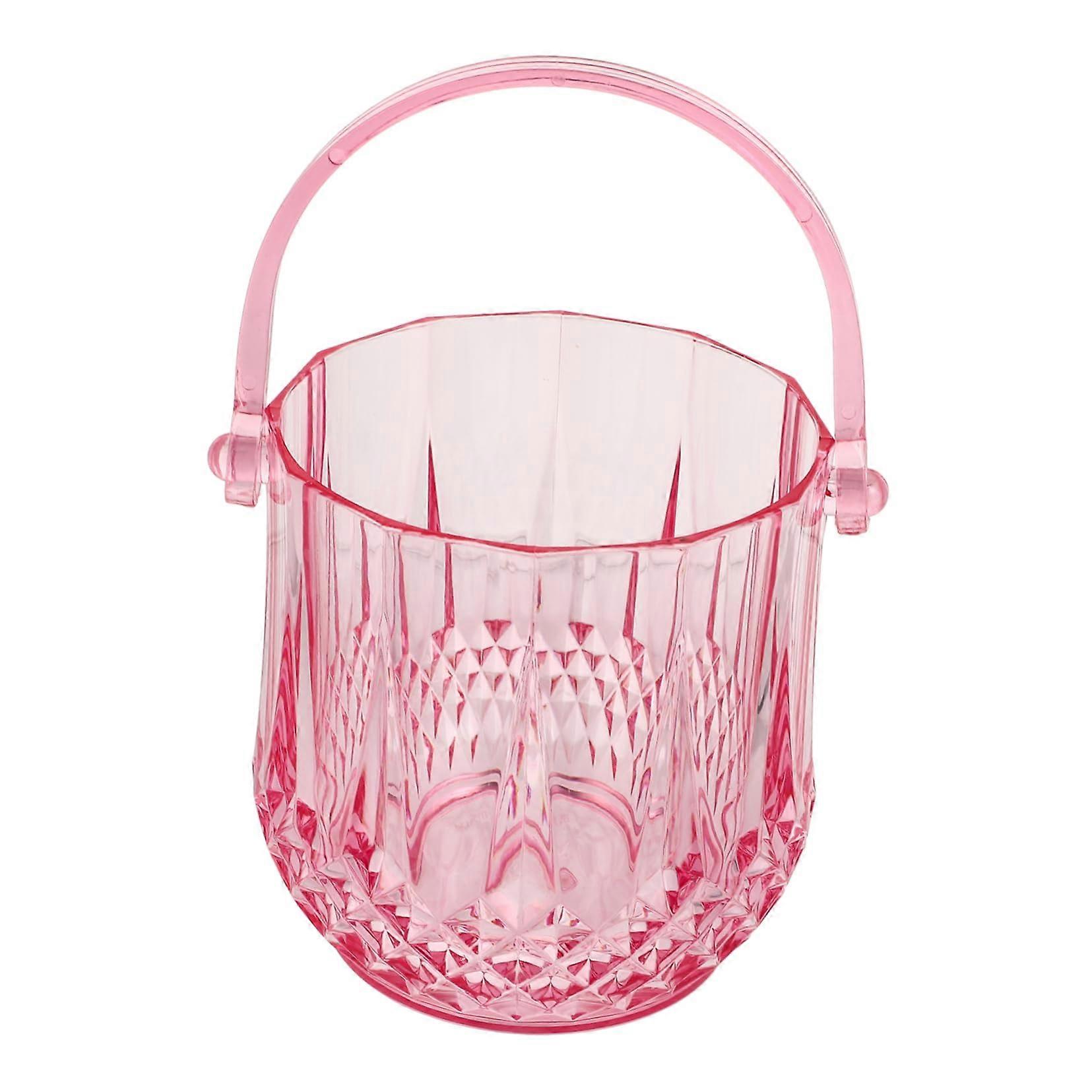 Acrylic Ice Bucket for Drinks with Lid and Handles for Bar Parties and Wine Champagne Cooler