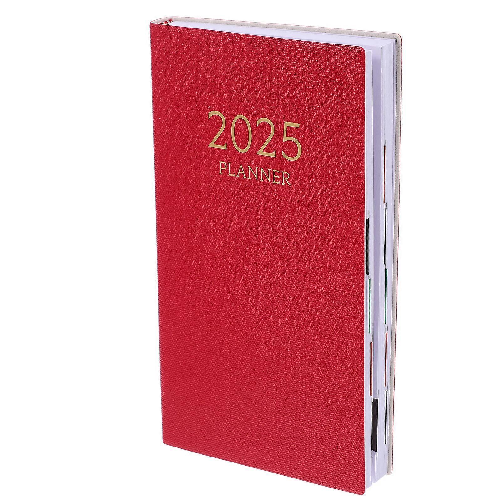 Red 2025 Planner Pocket Calendar Planner for Home Weekly Scheduling