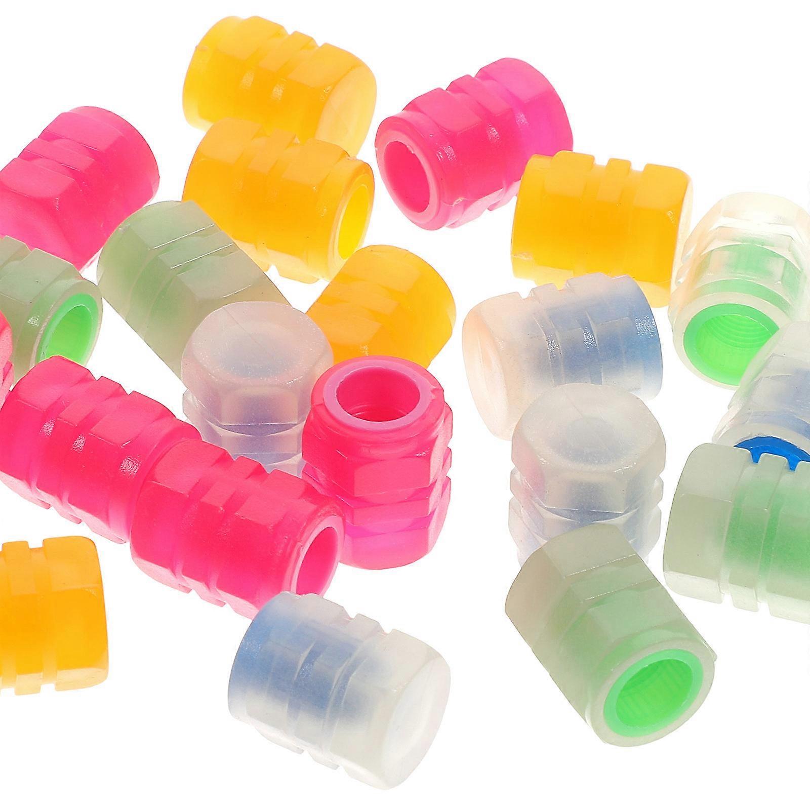 Tire Caps Glow in The Dark Caps for Bike Use 96Pcs Assorted Color Fluorescent