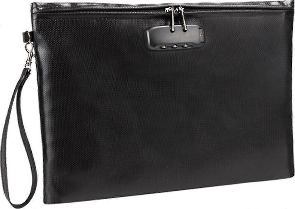 Lockable fireproof document bag, secure cash storage bag, zipper closure, storage bag with
