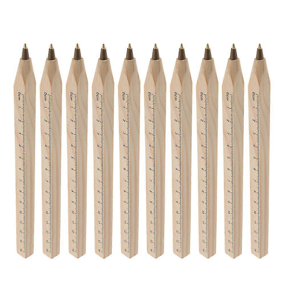 Ξύλινο στυλό με χάρακα για γράψιμο 10 τεμάχια πολλαπλά είδη