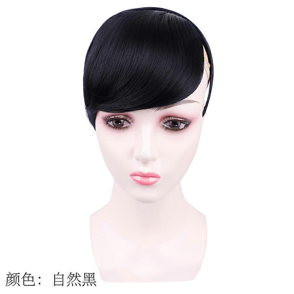 Hairband with side-swept bangs, face-shaping wig, women's side-swept bangs, can be styled to the left or right.