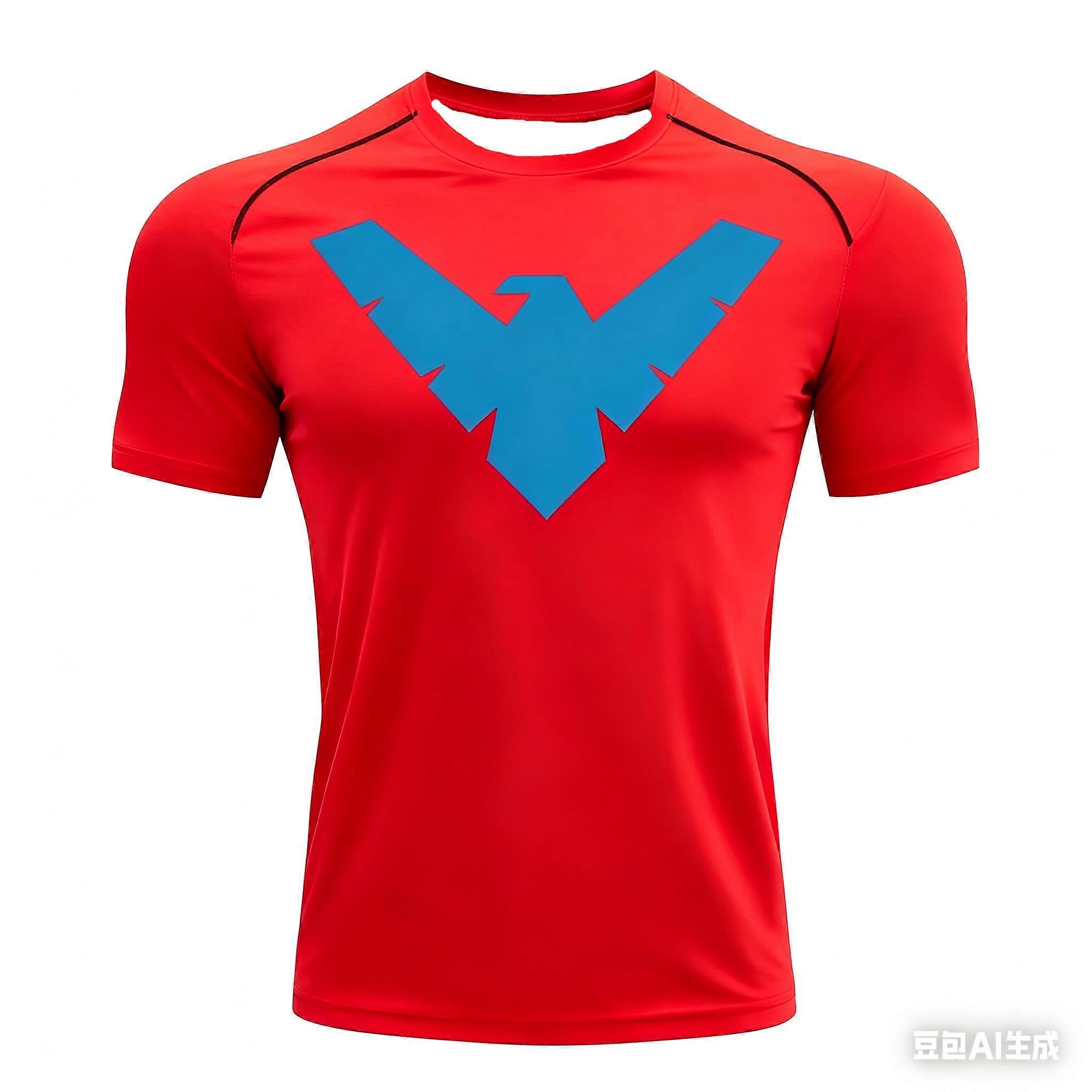T-shirt de compression à manches courtes Red Nightwing pour adultes, imprimé, nouveauté 2025, coupe ample et décontractée, idéal pour le fitness et les loisirs.