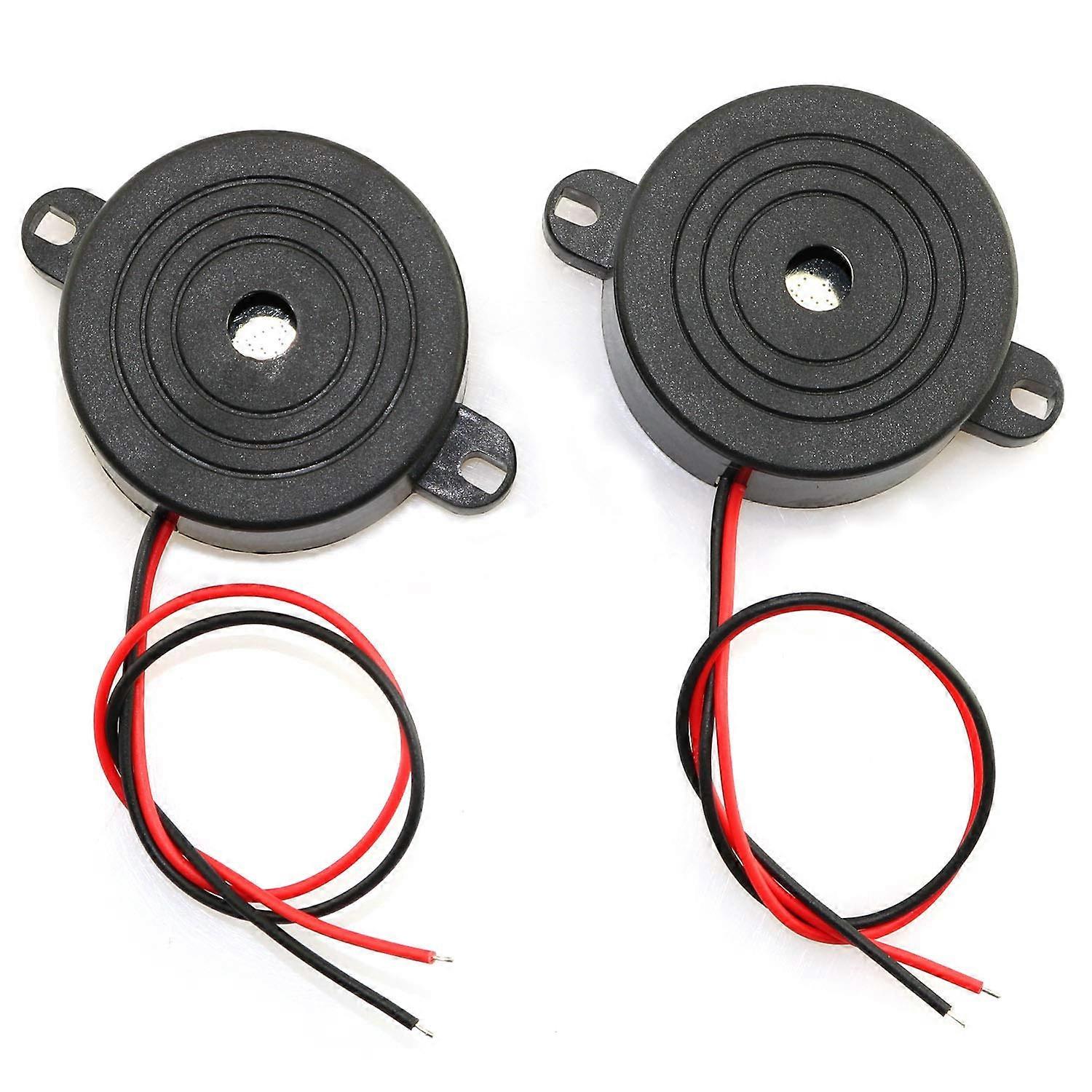 2Pack DC 324V Piezo Buzzer 85dB Loud Continuous Tone Electronic Alarm for Car and DIY