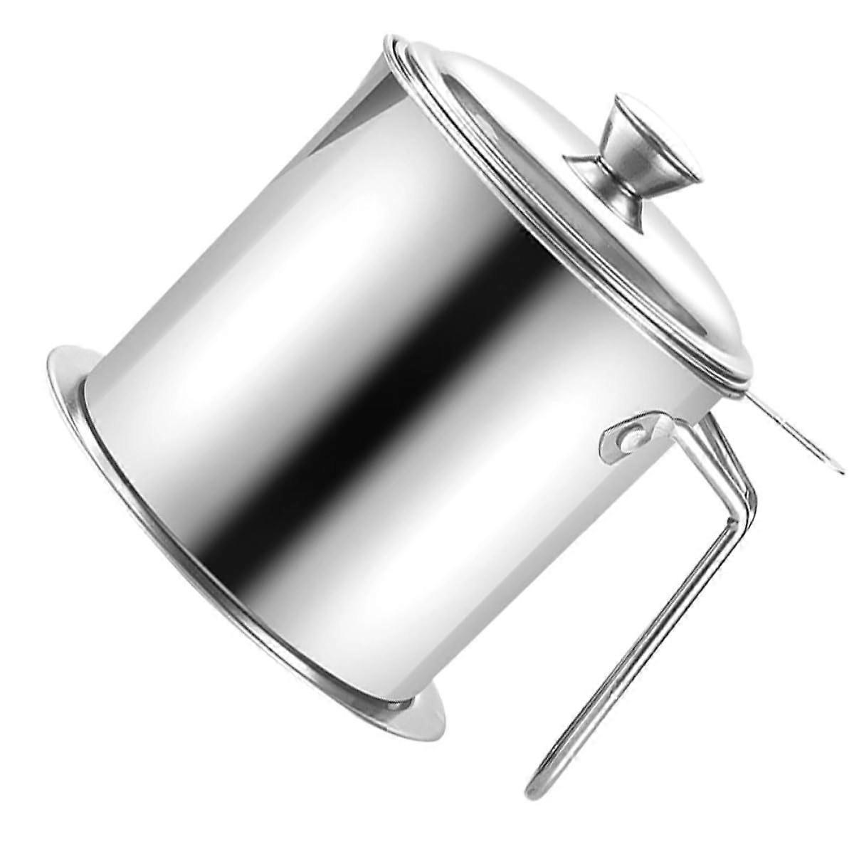 Stainless Steel Oil Filter Pot with Handle, Removable Mesh Grease Strainer for Kitchen Cooking
