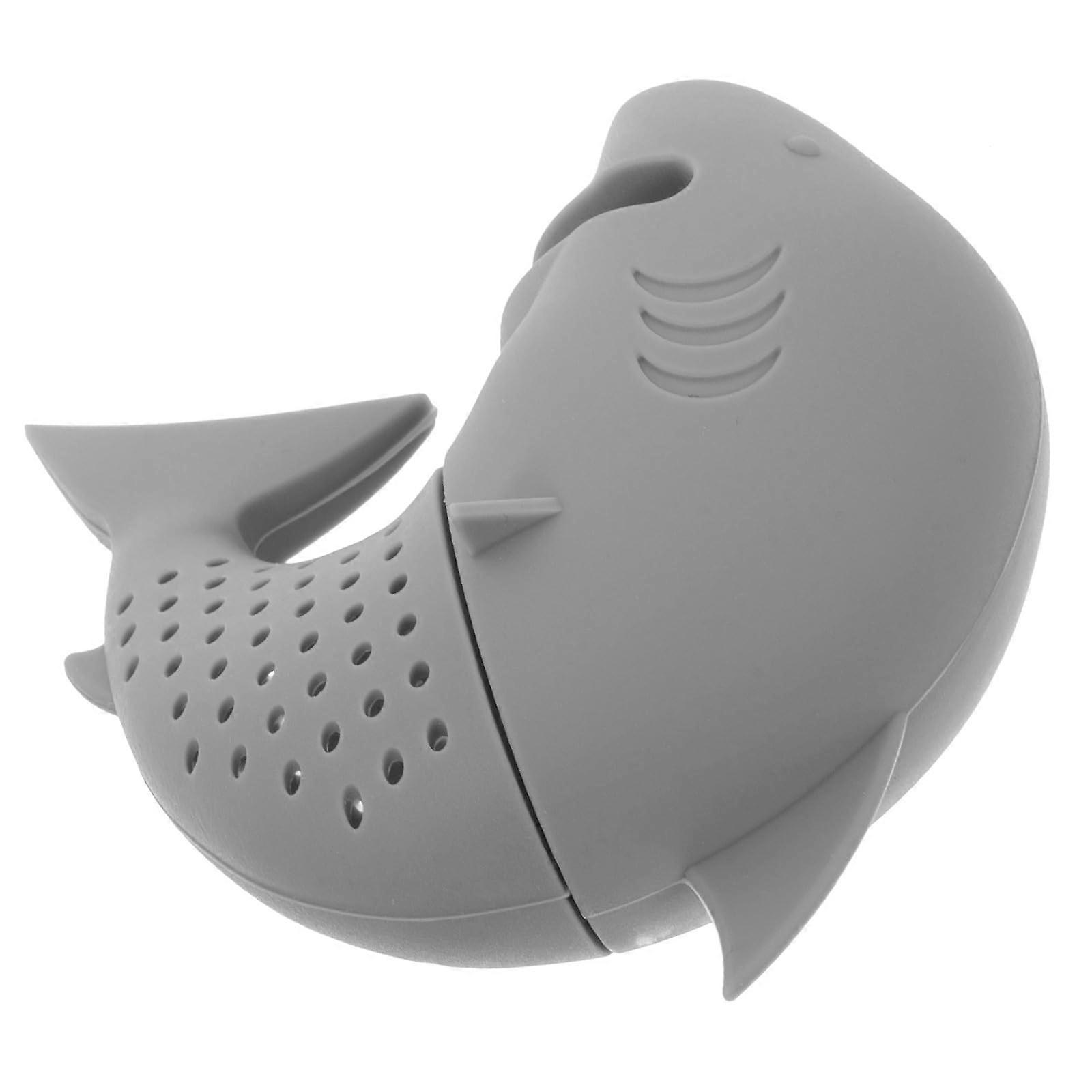 Shark Shape Silicone Tea Infuser for Loose Leaf Tea Strainer, Reusable Heat Resistant Filter Gray