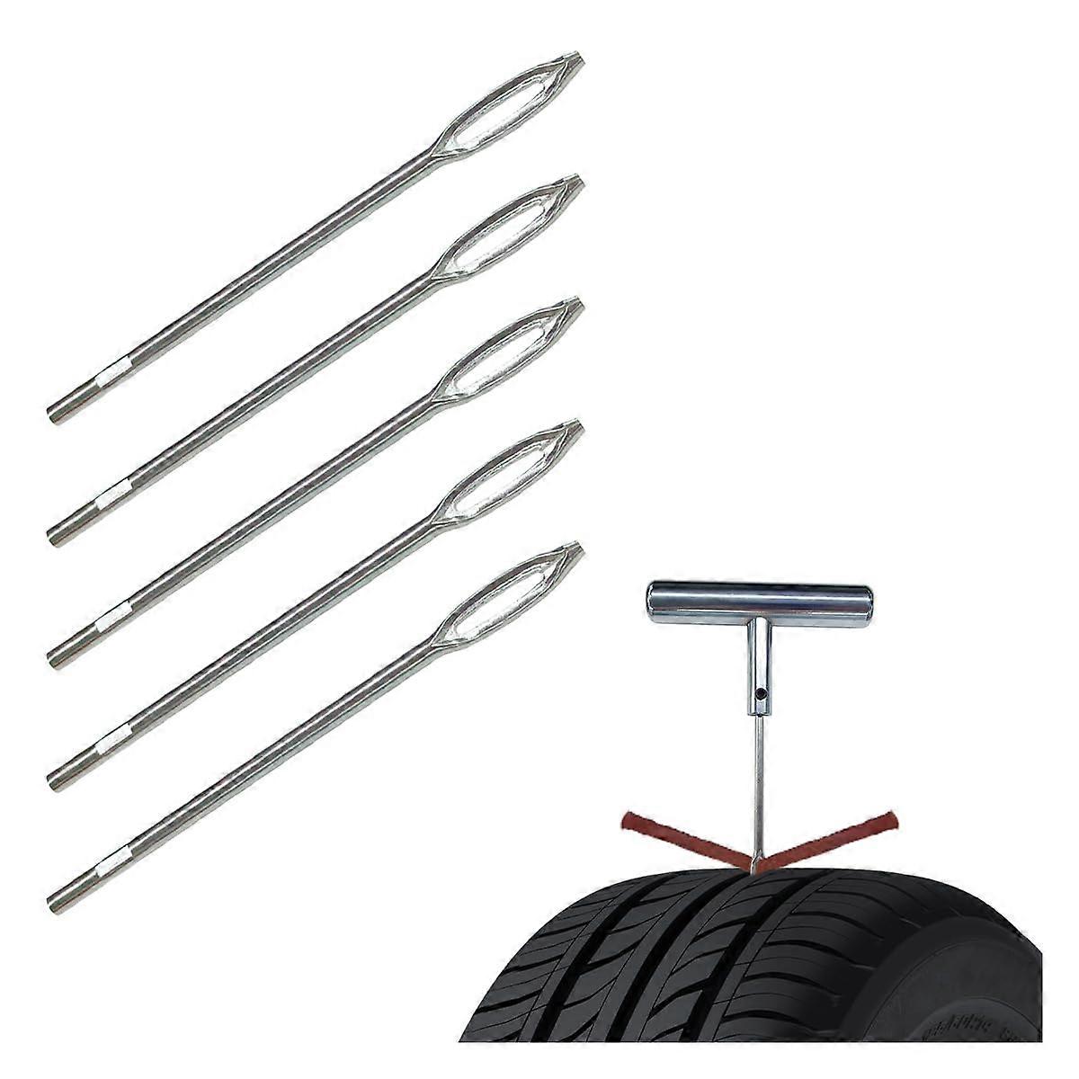 Tire  Tools 5 Pack CRV Steel Split Eye T Handle Needles for Quick Tire Plug Replacement