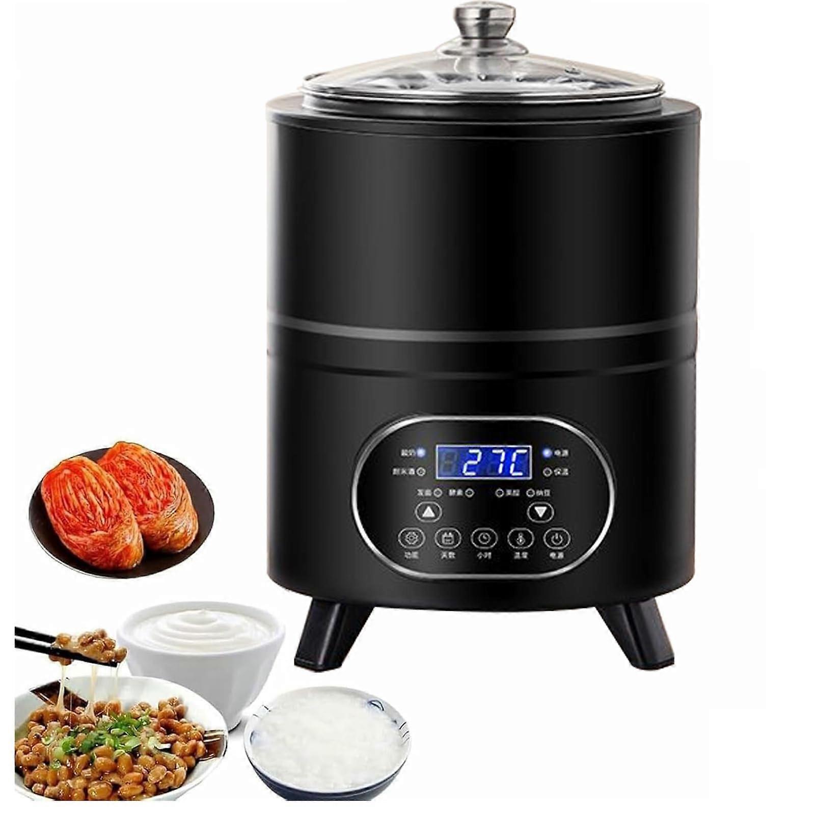 Automatic Yogurt Maker 8L Black with Precise Temperature Control and LCD Display for Homemade and Commercial Use