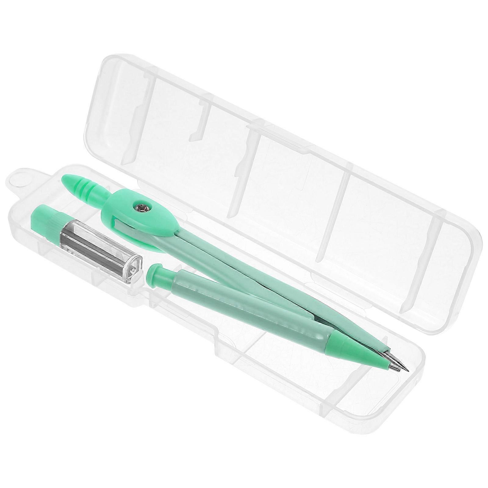 Portable Drawing Compasses 1 Set Green Geometry Tool for Students Teachers School Use