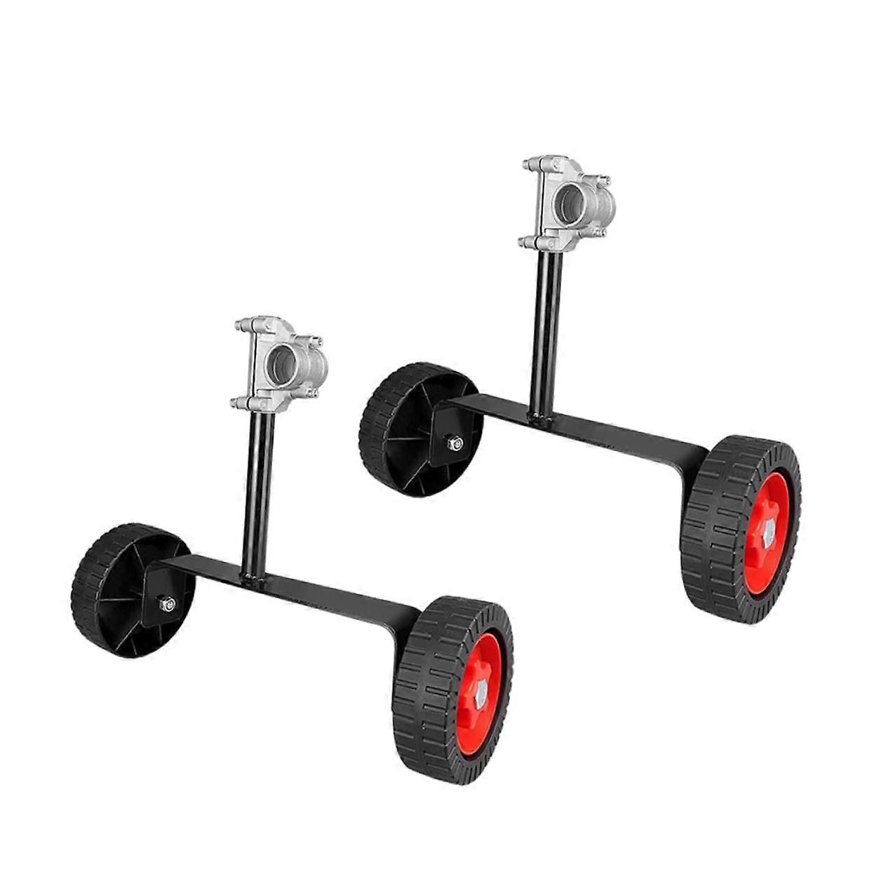 2pcs Universal Lawn Mower Support Wheels Kit for Improved Stability and Durable Outdoor Use