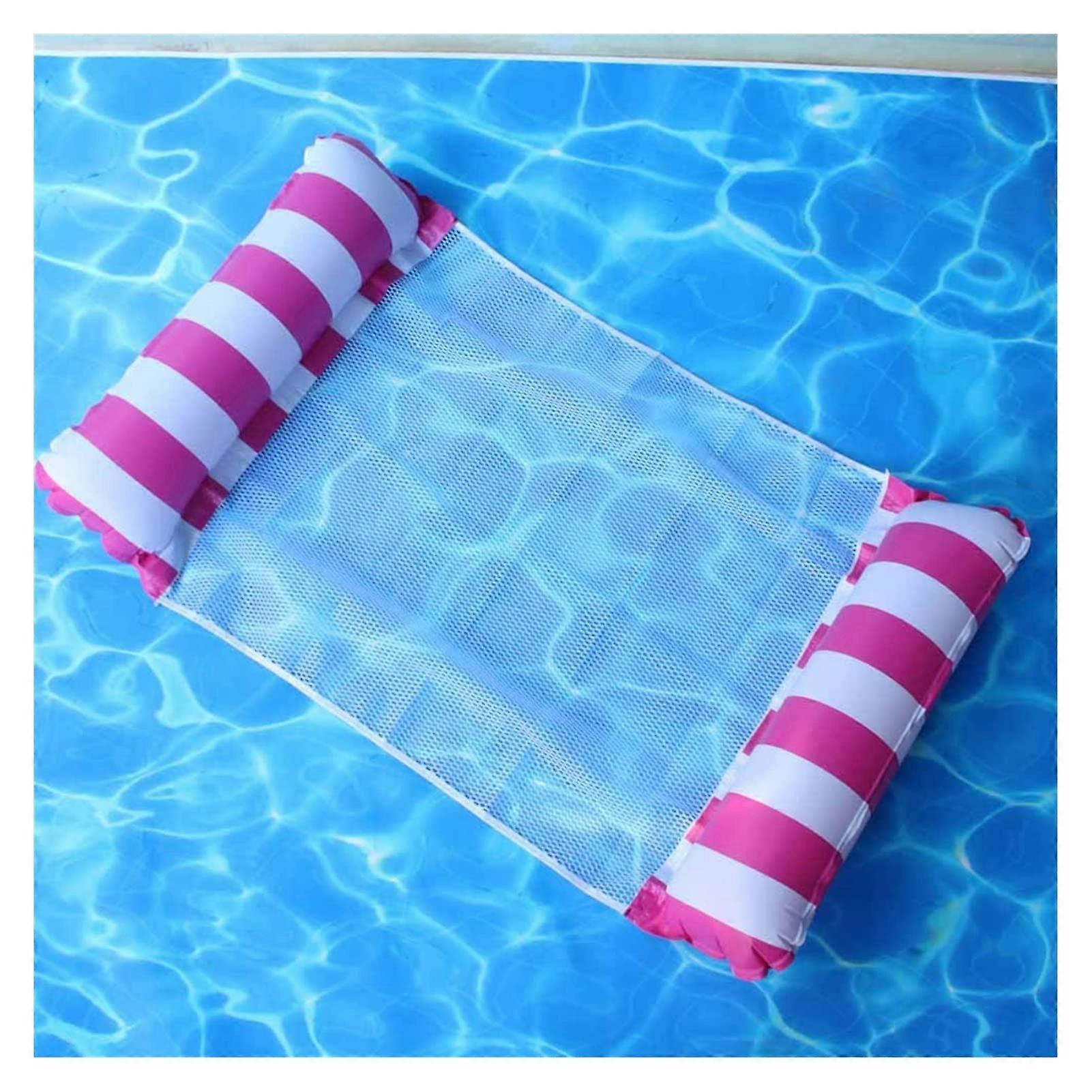 Inflatable Pool Hammock with Supportive Headrest, Durable Vinyl Floating Lounger Sky Blue