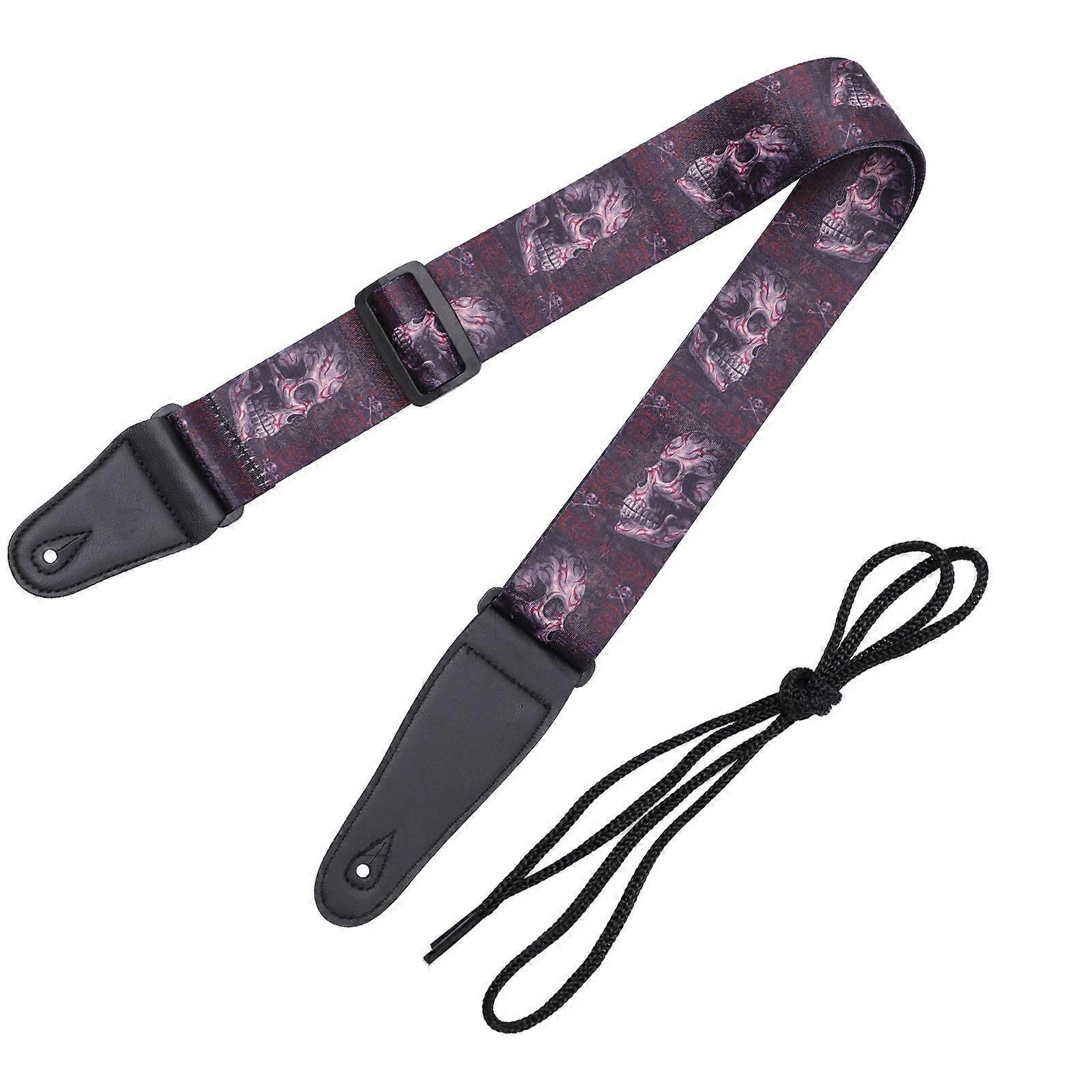 Unique Guitar Strap Ukulele Strap Musical Instruments 150X5X1CM Dark Red Adjustable Length 1Set