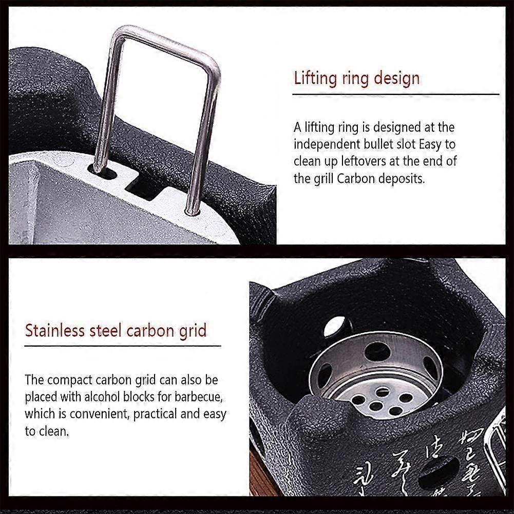 Japanese BBQ Grill Rectangular Charcoal Cooking Stove Traditional Tabletop Design