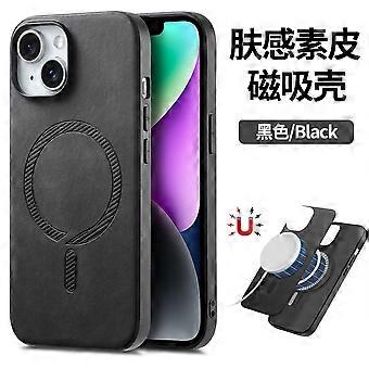 Case For Iphone 13 Black Magnetic Plain Leather Pu No2181