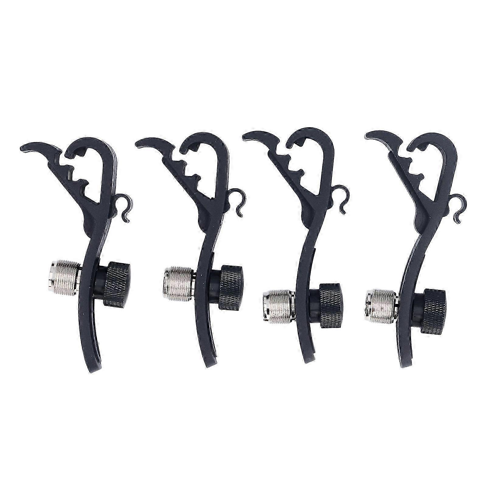 26-27 4Pcs Drum Microphone Clip Height Adjustable Shockproof Microphone Drum Mount Mic Holder