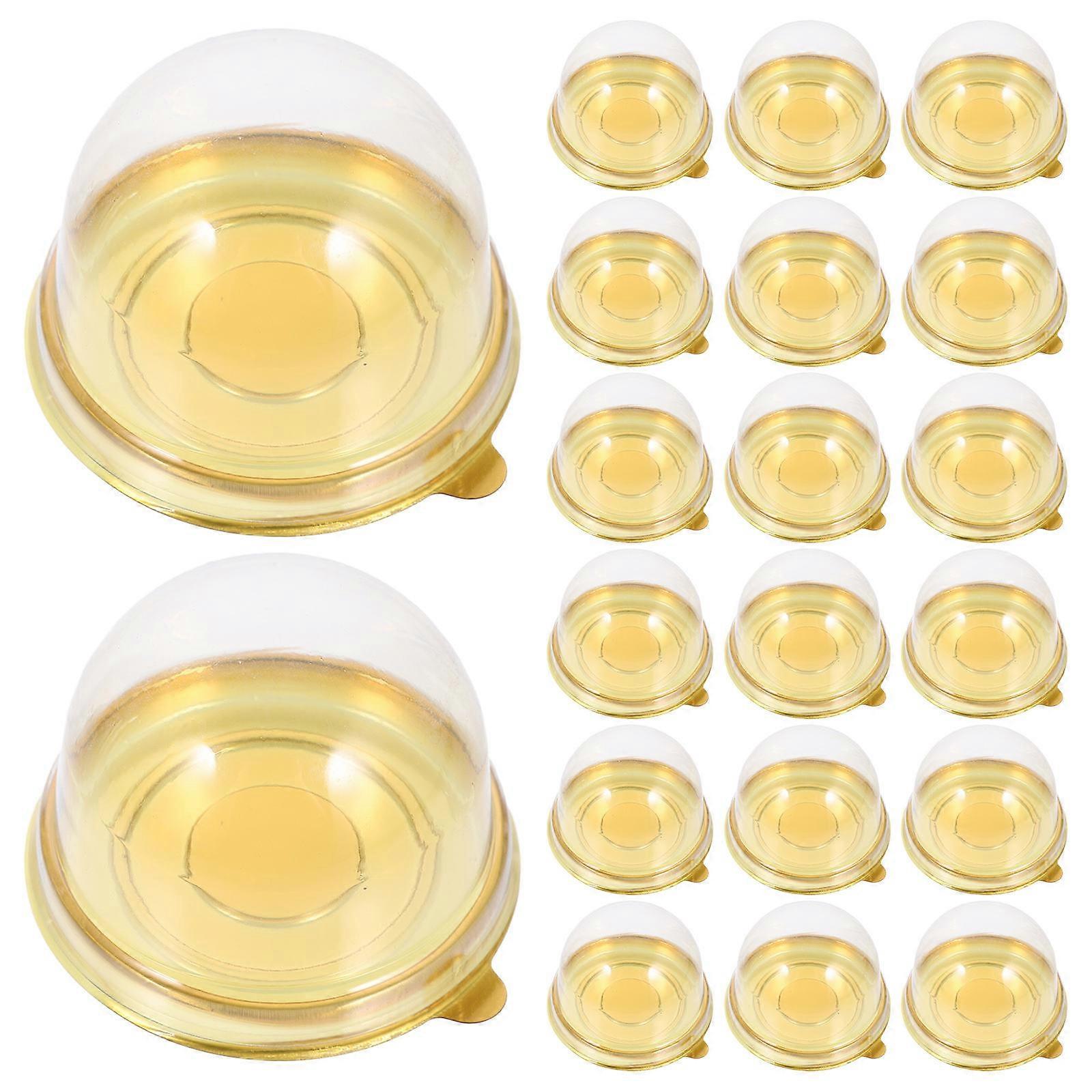 Golden Egg Yolk Puff Packaging Box for Mini Cupcake Container 50Pcs