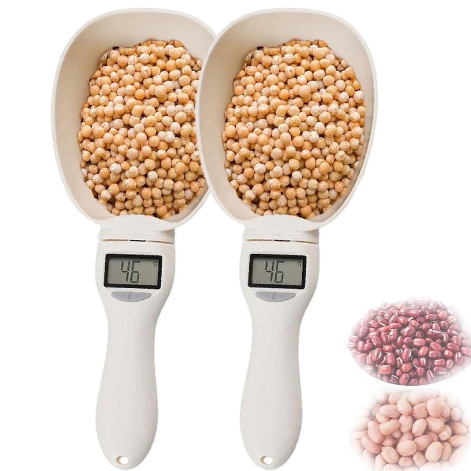 Digital Measuring Spoon Scale with LCD Display for Baking Cooking Pet Food, Precision 2pcs