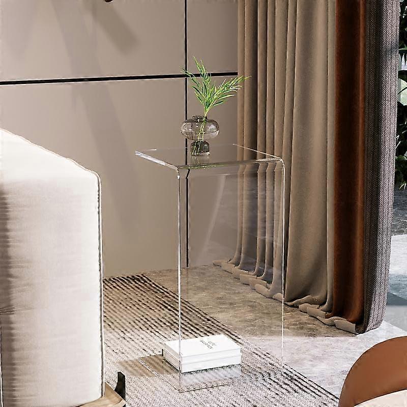 Acrylic Side Table C Shaped Clear Sofa or Bedside Table SpaceSaving Modern Transparent Design