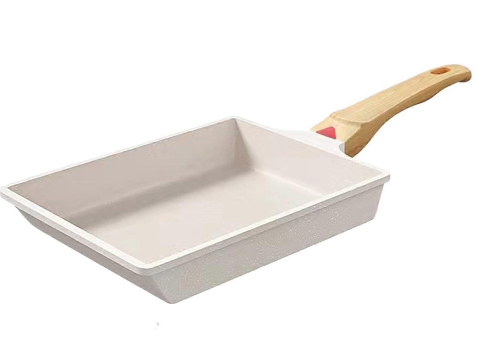 Omelette Pan Nonstick Frying Pan for Kitchen Tamagoyaki Quick Breakfast Prep White