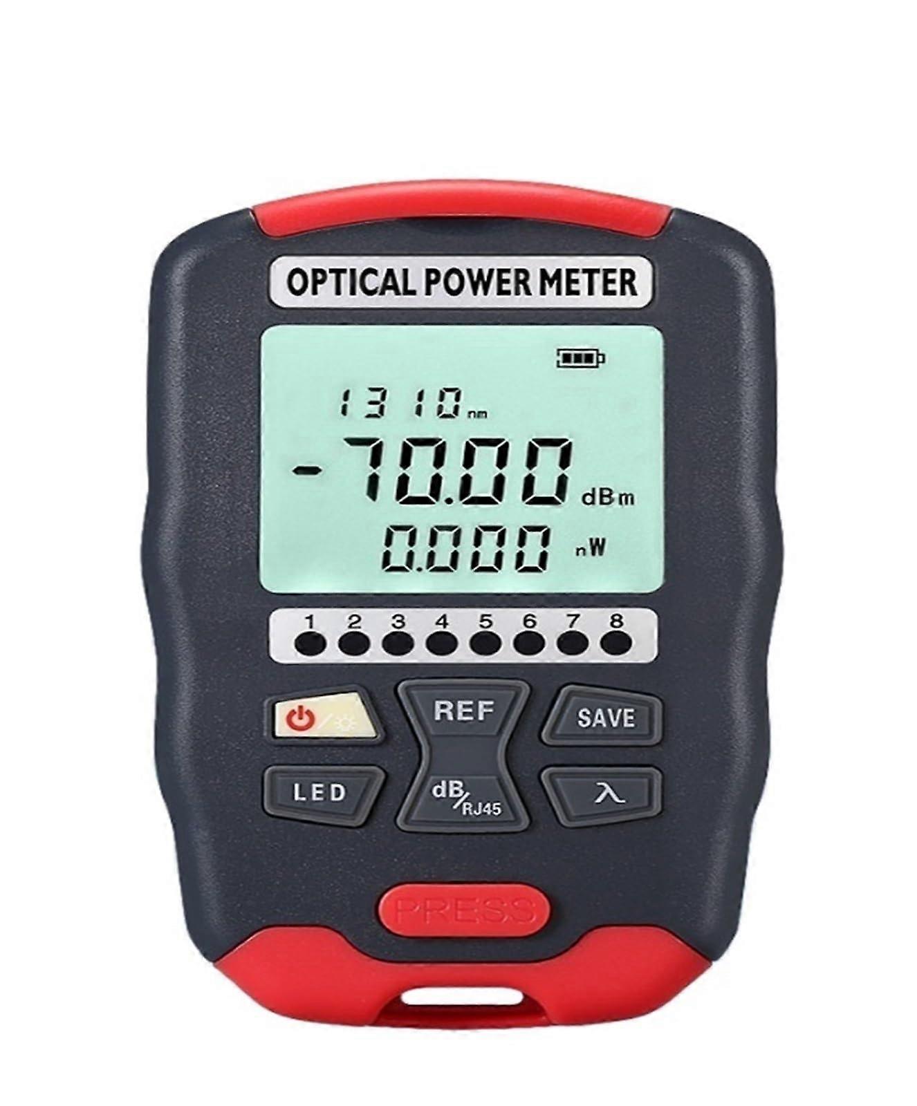 Fiber Optic Power Meter 70+10dBm with RJ45 Network Tester and LED Light AUAD7