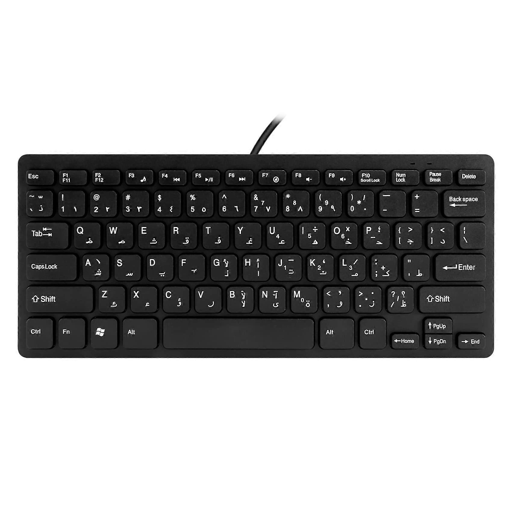 Wired USB Bilingual Keyboard with English Spanish Layout for PC Laptop Tablet IOS Android