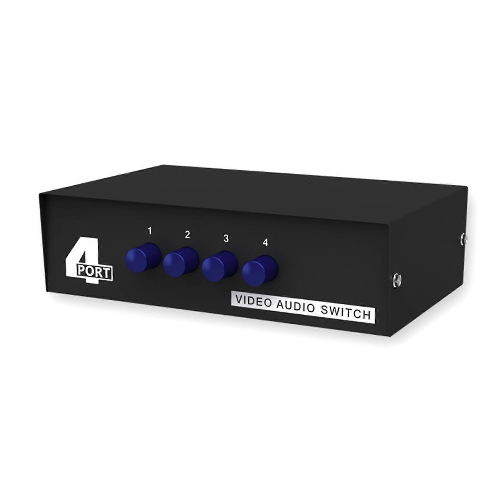 4 in 1 Composite Video Switch Box RCA AV Switcher with Stereo Audio MultiDevice Selector