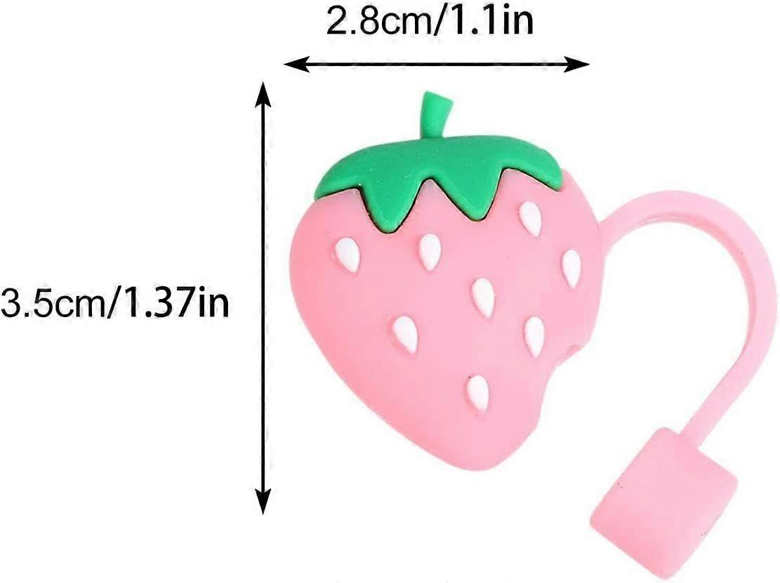 2Pcs Silicone Straw Covers Cap Reusable Drinking Straw Tips Lids Cute Straw