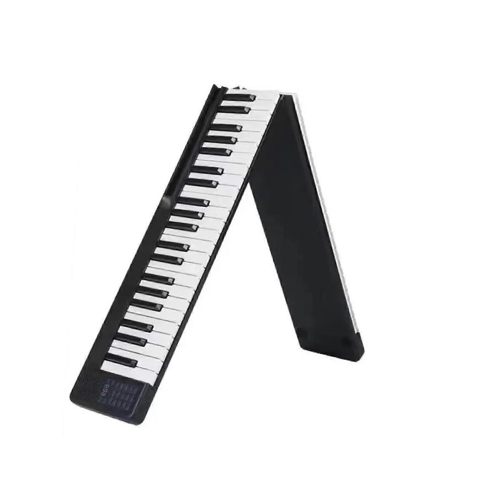 Digital Piano 88 Keys Foldable with Touch Sensitivity MIDI Stereo Speakers for Beginners Black