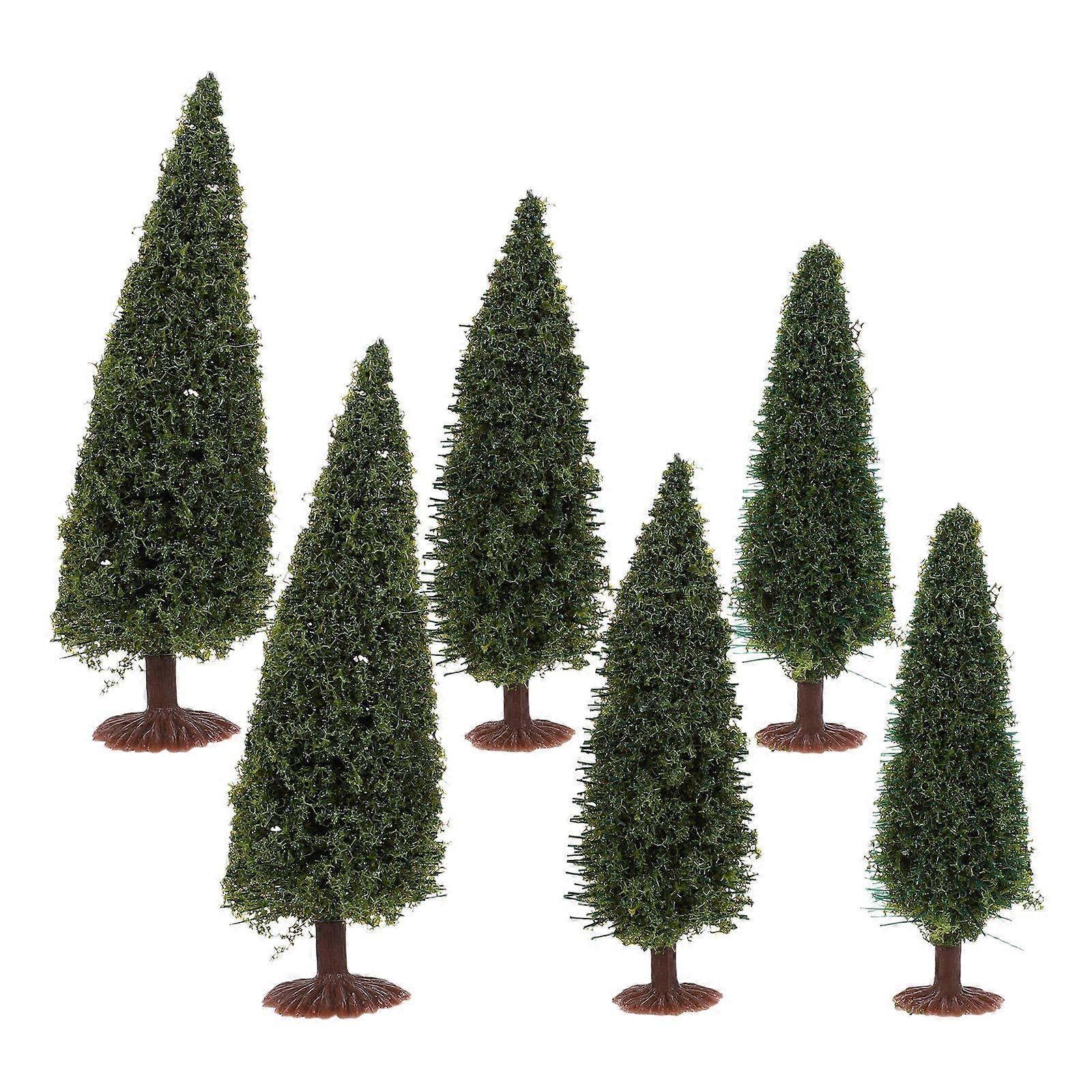6Pcs Miniature Pine Model Tree Model Train Scenery Architecture Tree Model Scenery