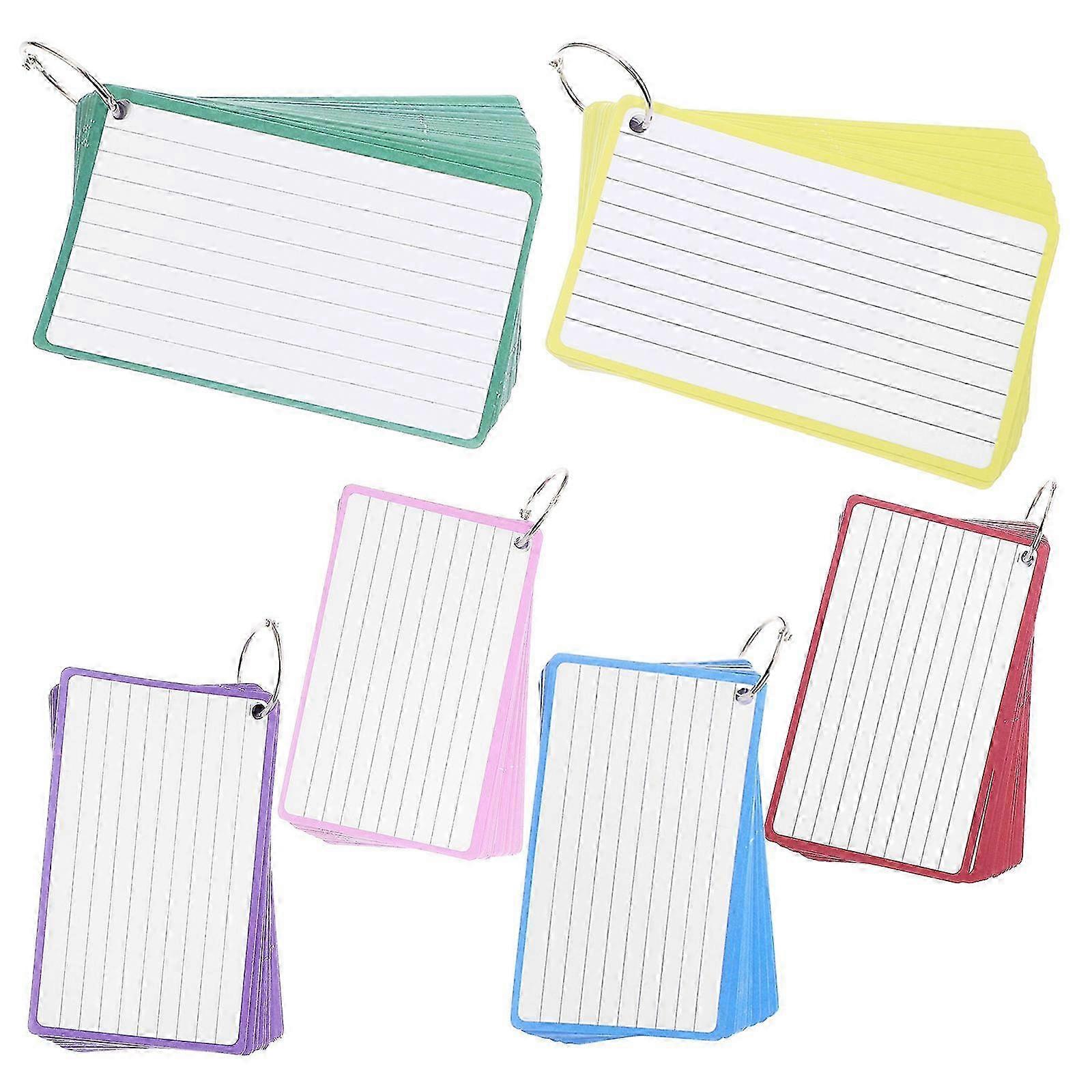 Assorted Color Single Word Flash Cards for Studying with 6 Books Mini Notepads