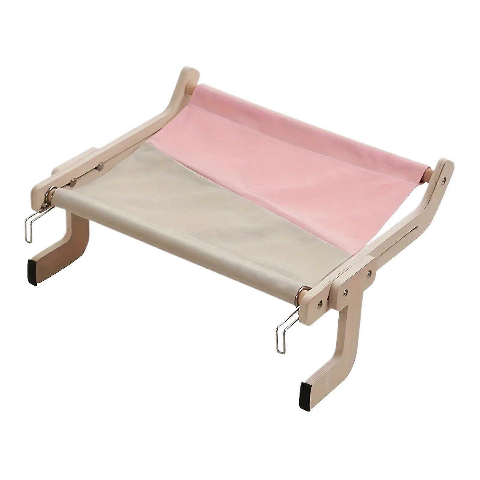 Folding Cat Hammock Indoor Bed with Detachable Wooden Frame and Window for Space Saving
