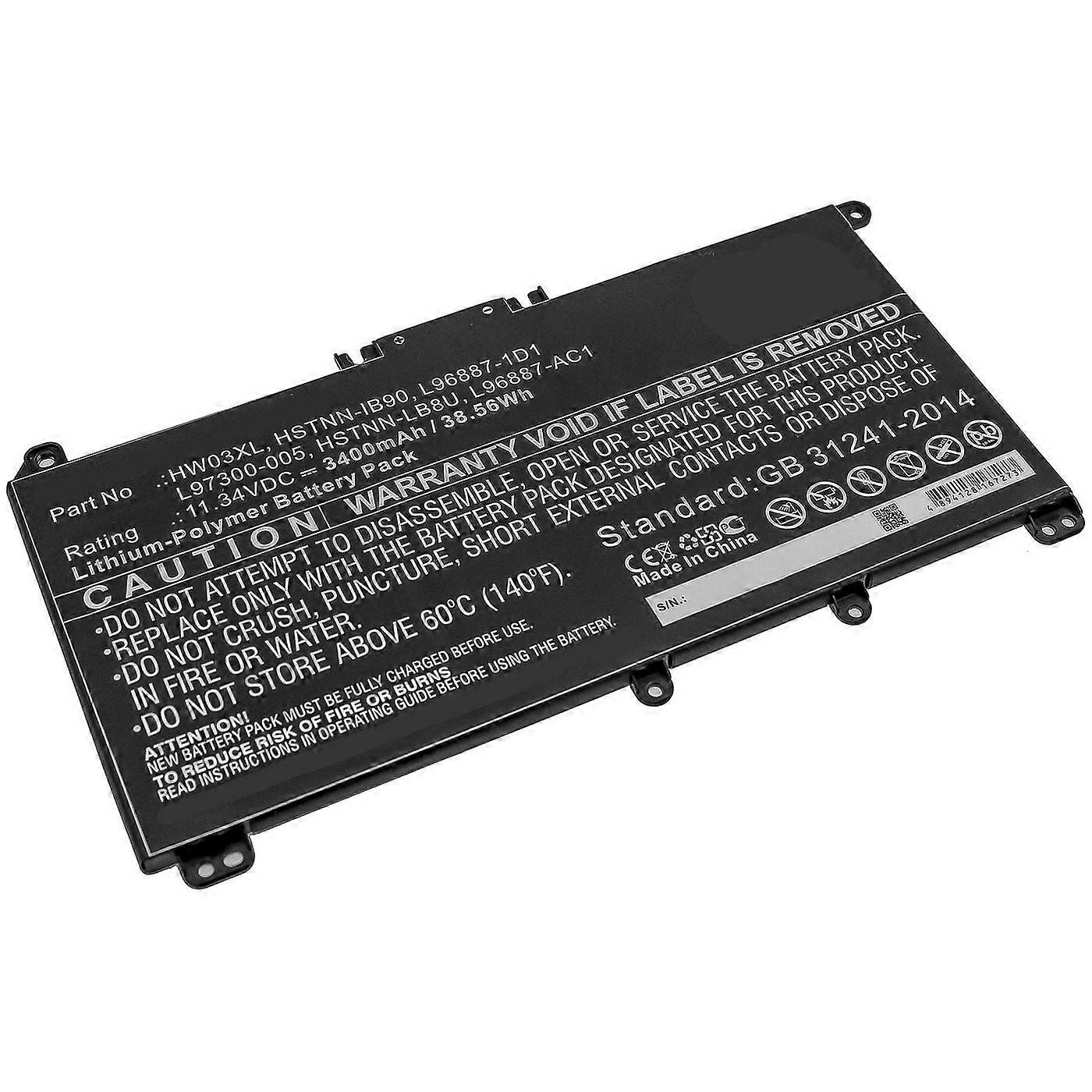 11,34V 3400mah 38,56wh