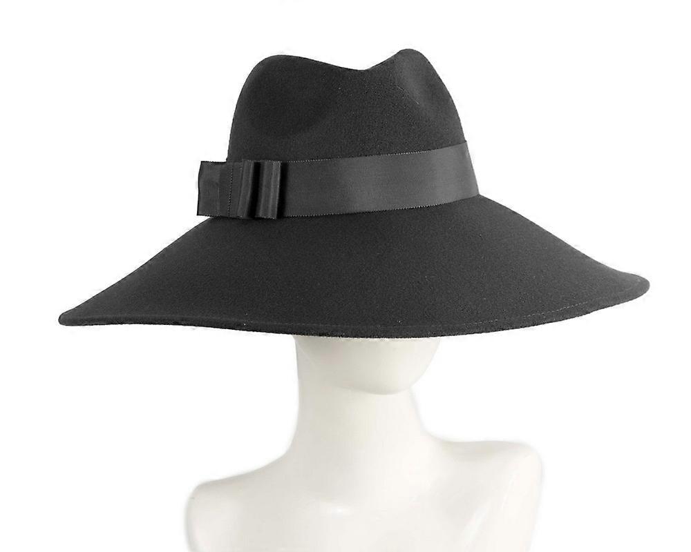 Black wide brim winter hat by Max Alexander J461B