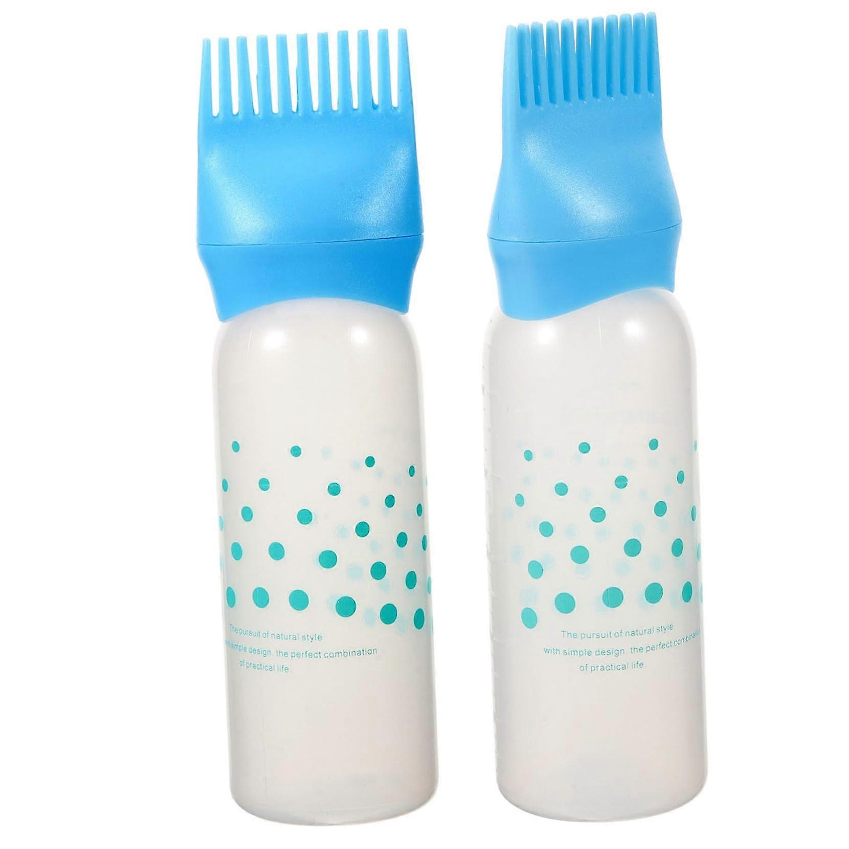 2pcs Hair Dye Applicator Bottle with Comb Tip for Precise Root Application and Even Distribution