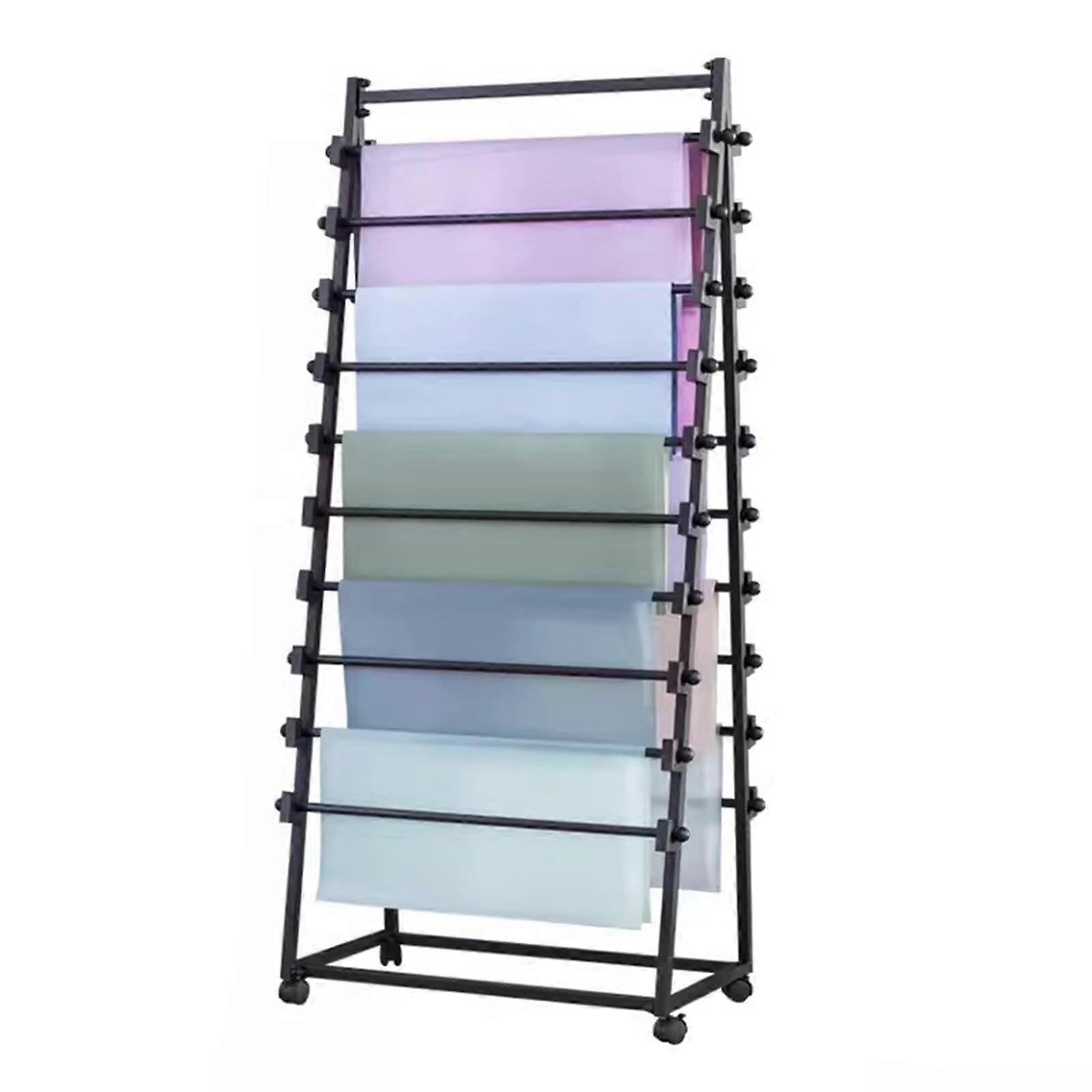 Gift Wrapping Station DoubleSided Floor Standing Display Rack for Ribbon Fabric Spools Black