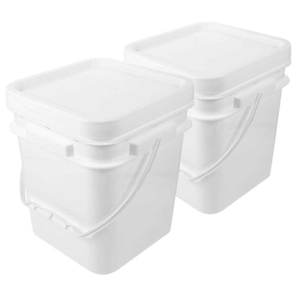 Oil Paint Bucket with Handle for Storage 2Pcs Plastic Paint Pail Container