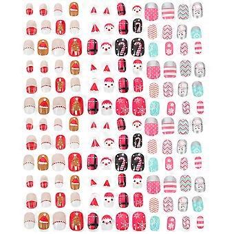 Christmas False Nails Lovely Kids Fake Nail Tips for Decor 144Pcs Collection