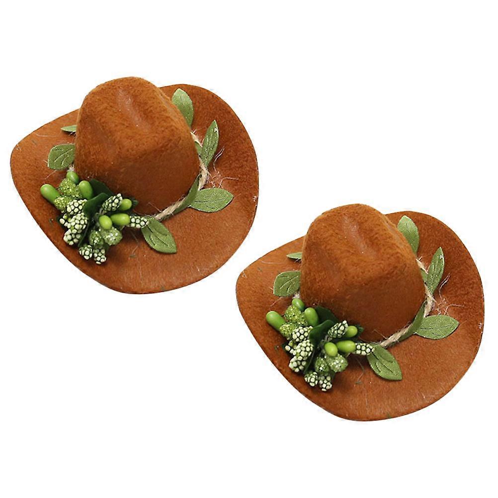 Decor Hat for Party 2Pcs Assorted Color Felt Hats