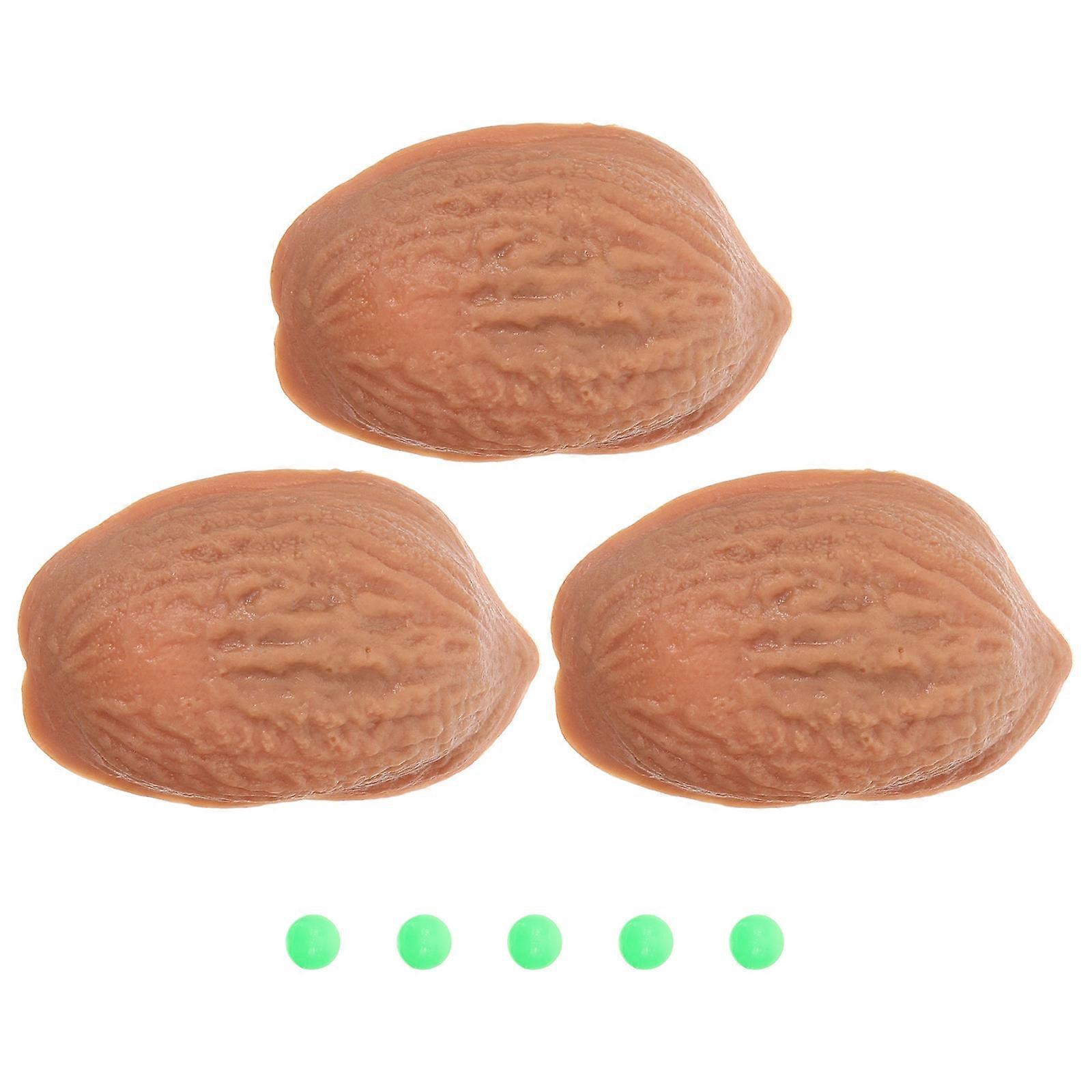 Novelty Game Walnut Shellgame Magic Trick Set Assorted Color Leisure Time Plastic Brain Teaser Puzzles 1Set