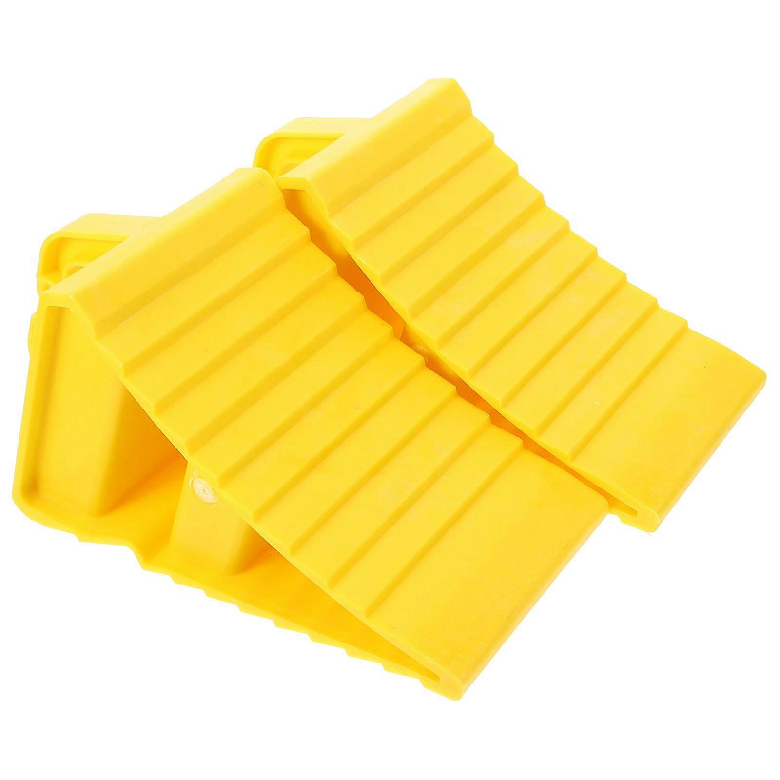 Wheel Chocks Tire Stopper Device for Car 2Pcs Rubber Yellow