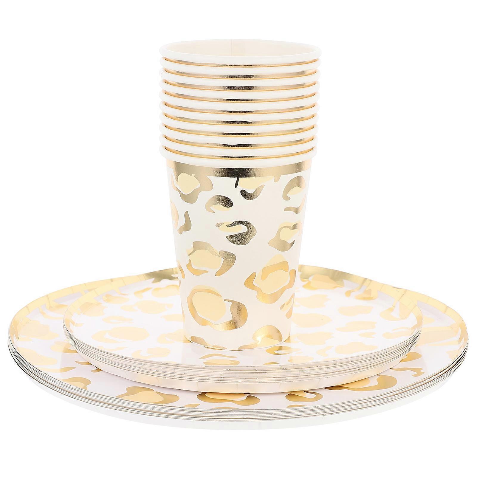 Graduation Party Dinnerware Set Leopard Pattern Environmentally Friendly Paper Material 1Set